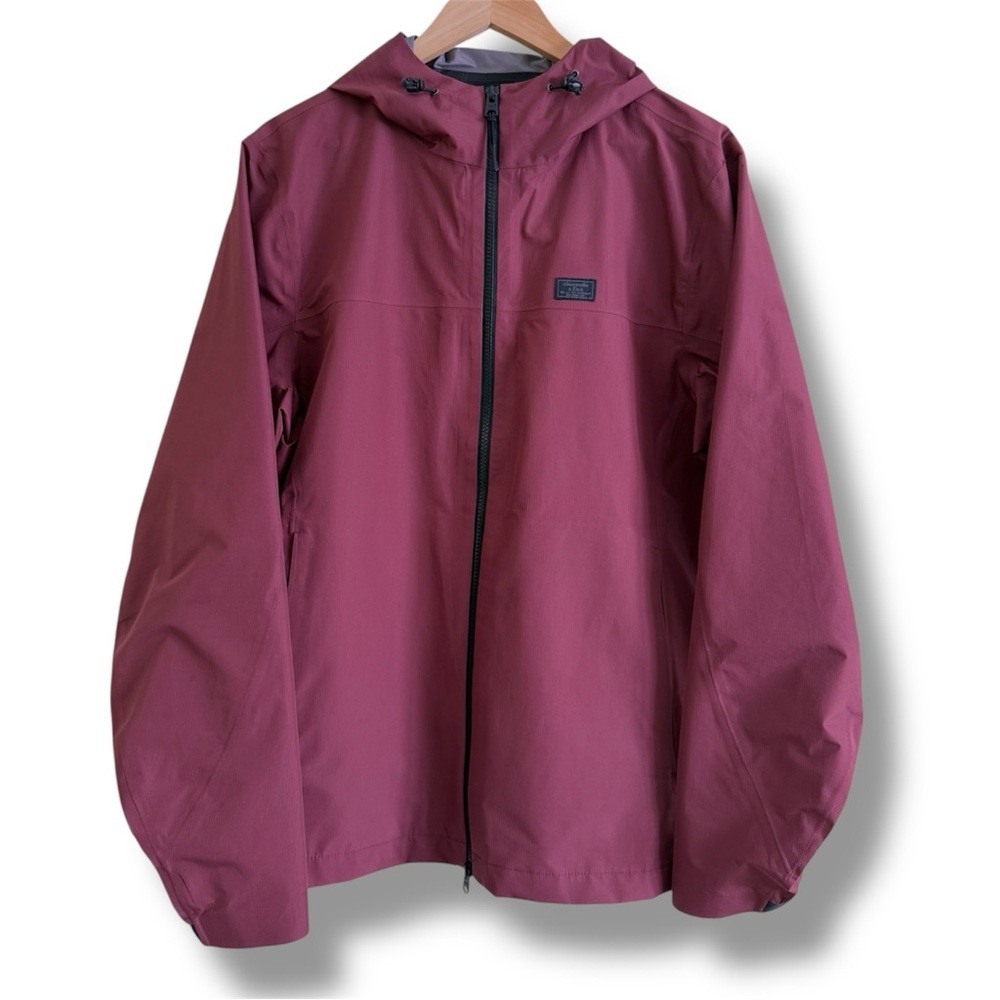 Abercrombie & Fitch Windbreaker Jacket Waterproof Hooded Maroon Size Large